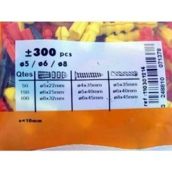 Chevilles Plastiques Diam 5-6-8 (Sachet 300 Pièces) GUEX DIAGER -DIAGER Soldes Magasin 100019 3