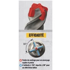 Foret Béton SDS+ 4 Taillants D. 14 X Lt. 460 Mm 4G4 - 112D14L0460 - Diager -DIAGER Soldes Magasin 12940378 3