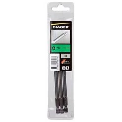 3 Embouts De Vissage TORX TX30 X L. 150 Mm Section De Corps Réduite - U623T30L150 - Diager