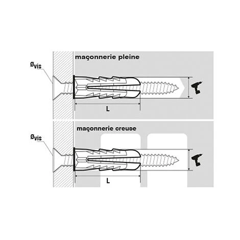 Cheville Universelle Mutp - Diam Foret : 8 - Long : 35 - Diametre : 8 - DIAGER 5 Cheville Universelle Mutp - Diam Foret : 8 - Long : 35 - Diametre : 8 - DIAGER – Image 3