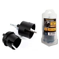 DIAGER Starter Kit Scie Trépan Carbure D.68-83 Mm + Pilote + 2 Forets