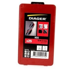 DIAGER Coffret Métal De 25 Forets HSS Lamines De Ø 1 A Ø 13