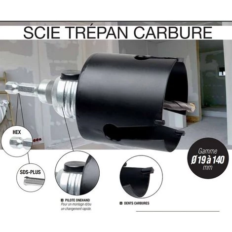 Scie Trépan Carbure Diamètre 83mm Profondeur Coupe 60mm DIAGER 4 Scie Trépan Carbure Diamètre 83mm Profondeur Coupe 60mm DIAGER – Image 2