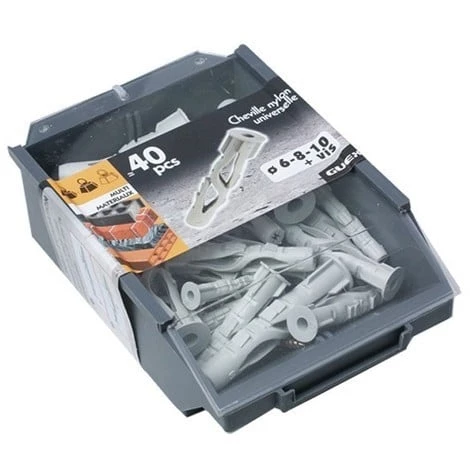 DIAGER Boite GUEX De 40 Chevilles Nylon D6 / D8 / D10 + Vis 3 DIAGER Boite GUEX De 40 Chevilles Nylon D6 / D8 / D10 + Vis