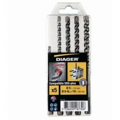 Coffrets De 5 Forets Béton DIAGER SDS-plus Booster-plus - 110C