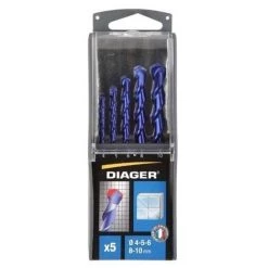 Coffret Solo De 5 Forets CERAMIK D. 4, 5, 6, 8 Et 10 Mm - 214B - Diager